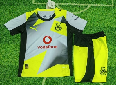 2526 Dortmund away kids Soccer Jersey
